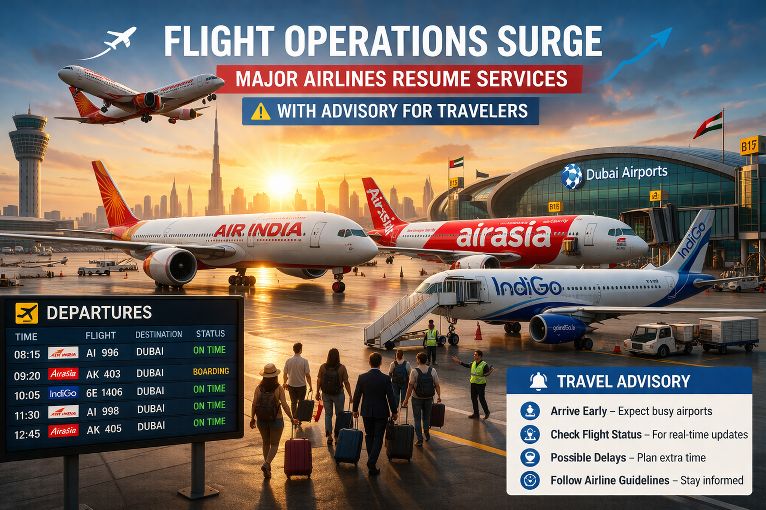 Flight Operations Surge: Major Airlines Resume Services with Advisory for Travelers