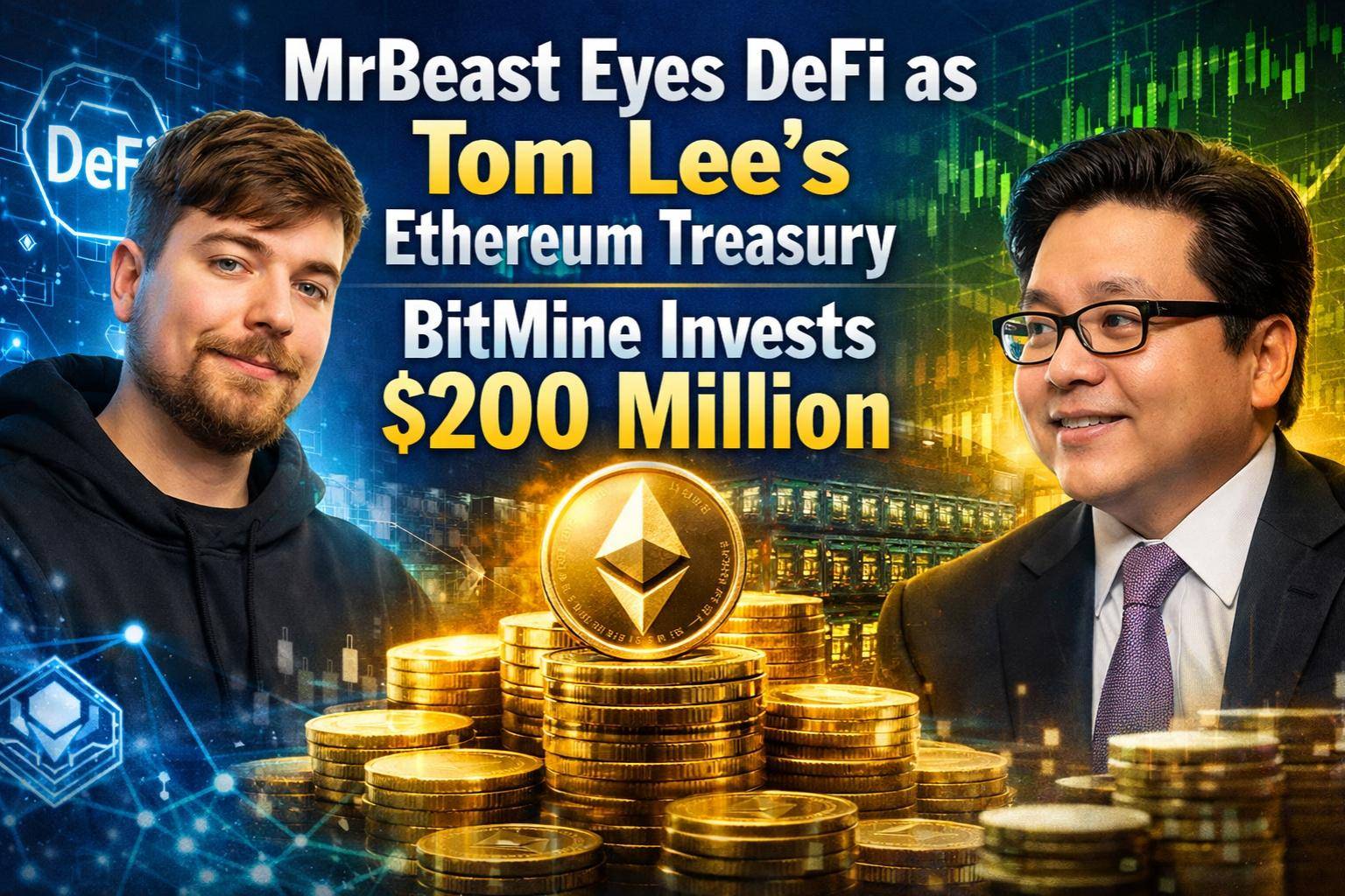 MrBeast Turns to DeFi While Tom Lee–Linked BitMine Makes $200M Ethereum Treasury Bet